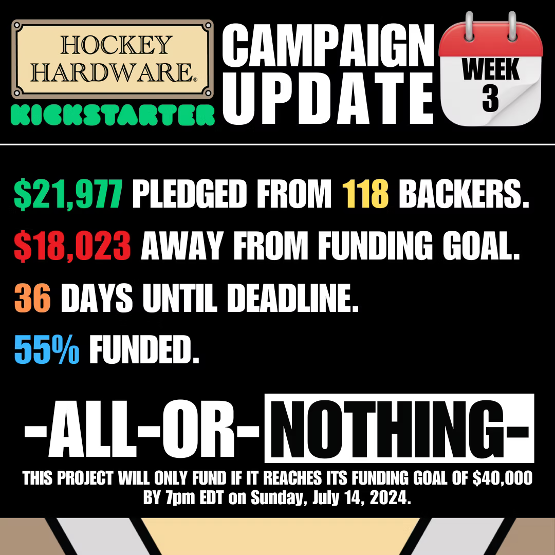 Hockey Hardware Kickstarter Update: Week 3